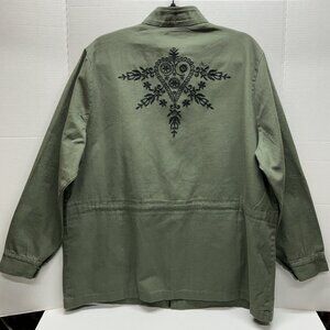 POL MEDIUM JACKET DRAWSTRING INSIDE EMBROIDERED BACK PTP 25.50"